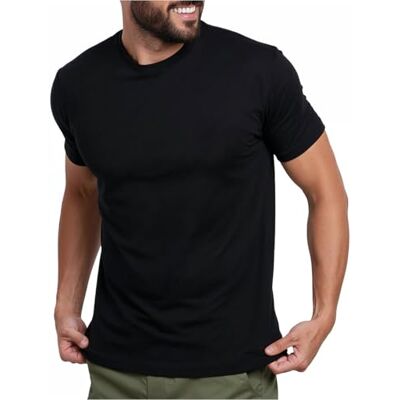 194329079462 INTO THE AM Premium Men's Fitted Crewneck Essential Blank Tees Casual Fitted Gym Fresh Classic Short Sleeve Plain Fashion Undershirts Tshirts for Guys (Black, XX-Large) 194329079462 INTO THE AM Premium Men's Fitted Crewneck Essential Blank Tees Casual Fitted Gym Fresh Classic Short Sleeve Plain Fashion Undershirts Tshirts for Guys (Black, XX-Large)