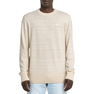 D26123 G-STAR RAW Męska bluza premium Core R Knit Sweater, Biały (Whitebait -d997-1603), S D26123 G-STAR RAW Męska bluza premium Core R Knit Sweater, Biały (Whitebait -d997-1603), S