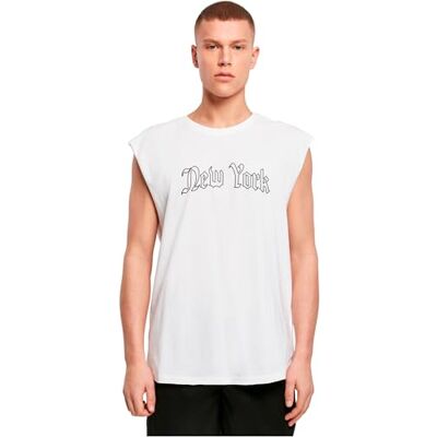 MT3455-00220-0051 Mister Tee New York Wording koszulka bez rękawów, biały, S MT3455-00220-0051 Mister Tee New York Wording koszulka bez rękawów, biały, S