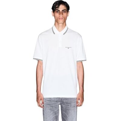 XM000993AF10361U0009 Armani Exchange Męska koszulka polo z krótkim tekstem, Off White, XL XM000993AF10361U0009 Armani Exchange Męska koszulka polo z krótkim tekstem, Off White, XL