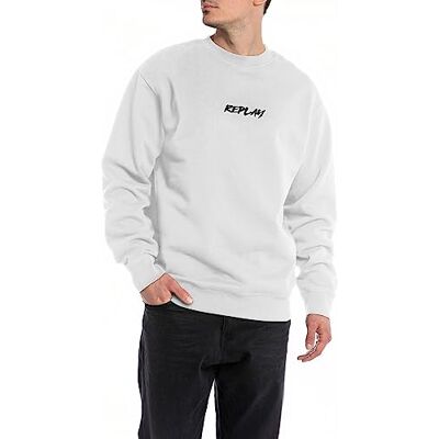 M6712 Replay Bluza męska, Biały 001, 3XL M6712 Replay Bluza męska, Biały 001, 3XL