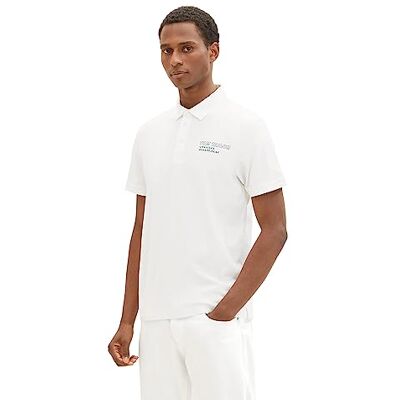 1036414 TOM TAILOR Męska koszulka polo z nadrukiem na plecach, 10332 – Off White, L 1036414 TOM TAILOR Męska koszulka polo z nadrukiem na plecach, 10332 – Off White, L