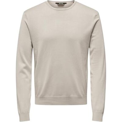 22020088 ONLY & SONS Męski sweter z dzianiny, Silver Lining, L 22020088 ONLY & SONS Męski sweter z dzianiny, Silver Lining, L