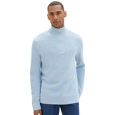 1038315 TOM TAILOR sweter męski, 13155 Daylight Blue Melange, S 1038315 TOM TAILOR sweter męski, 13155 Daylight Blue Melange, S