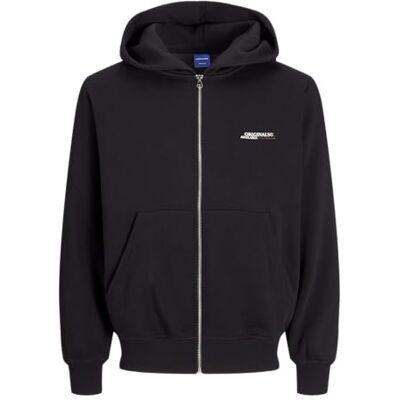 12274594-4719552 Jack & Jones Jorislington Sweat Zip Hood, czarny, M 12274594-4719552 Jack & Jones Jorislington Sweat Zip Hood, czarny, M