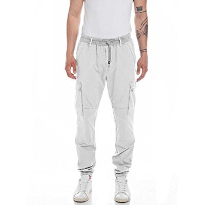 M9924 .000.84605G Replay Spodnie męskie ze stretchem, 001 White, 36W M9924 .000.84605G Replay Spodnie męskie ze stretchem, 001 White, 36W