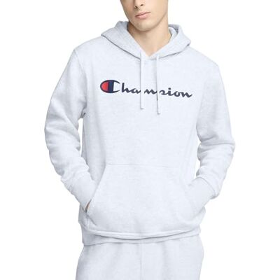 GF89H-1IC-L Champion Bluza polarowa z kapturem Powerblend Bluza sportowa Mężczyźni, Oxford Grey/Champion Script, L GF89H-1IC-L Champion Bluza polarowa z kapturem Powerblend Bluza sportowa Mężczyźni, Oxford Grey/Champion Script, L