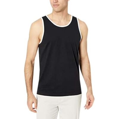 AE181154-Black/White-XX-Large Amazon Essentials Męska koszulka bez rękawów o regularnym kroju, czarny/biały, XXL AE181154-Black/White-XX-Large Amazon Essentials Męska koszulka bez rękawów o regularnym kroju, czarny/biały, XXL