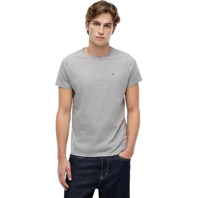 DM0DM04411-038 Tommy Jeans Mężczyźni Original Jersey Koszulka z Długim Rękawem, Lt Grey Htr 038, L DM0DM04411-038 Tommy Jeans Mężczyźni Original Jersey Koszulka z Długim Rękawem, Lt Grey Htr 038, L