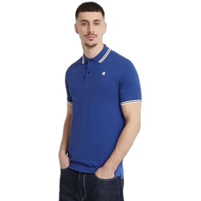 D17127 G-Star RAW Dunda Slim Stripe Koszulka Męska Polo, Niebieski (Radar Blue -5864-1474), S D17127 G-Star RAW Dunda Slim Stripe Koszulka Męska Polo, Niebieski (Radar Blue -5864-1474), S