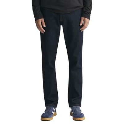 1000260 GANT Męskie dżinsy slim fit, ciemnoniebieskie, standardowe, ciemnoniebieski, 29W / 32L 1000260 GANT Męskie dżinsy slim fit, ciemnoniebieskie, standardowe, ciemnoniebieski, 29W / 32L