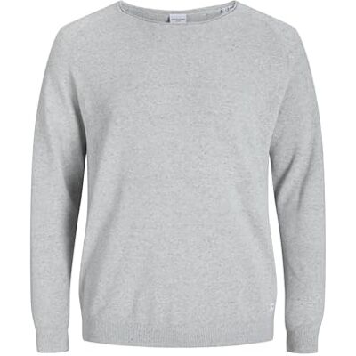 12163781-3229502 JJEHILL Knit Crew Neck NOOS PLS, jasnoszary melanżowy, 5XL 12163781-3229502 JJEHILL Knit Crew Neck NOOS PLS, jasnoszary melanżowy, 5XL