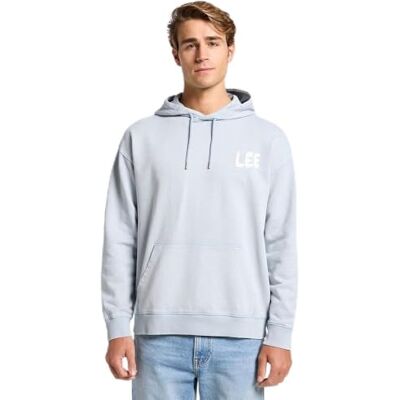 112364071 Lee Luźna bluza z kapturem z grafiką, Concrete Gray, M 112364071 Lee Luźna bluza z kapturem z grafiką, Concrete Gray, M
