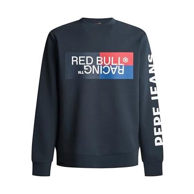 RU580007594XS Red Bull Racing X Pepe Jeans Męska bluza RBR COLOUR BLOCK GRAPHIC CREW, niebieska (DULWICH BLUE), XS, Niebieski (Dulwich Blue), XS RU580007594XS Red Bull Racing X Pepe Jeans Męska bluza RBR COLOUR BLOCK GRAPHIC CREW, niebieska (DULWICH BLUE), XS, Niebieski (Dulwich Blue), XS