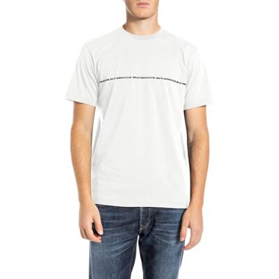 M6952 .000.23740P Replay Męski T-shirt Regular Fit, 001 White, L M6952 .000.23740P Replay Męski T-shirt Regular Fit, 001 White, L