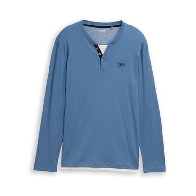 1048628 TOM TAILOR Męski T-shirt z długim rękawem, 10980 Faded Uniform Blue, XL 1048628 TOM TAILOR Męski T-shirt z długim rękawem, 10980 Faded Uniform Blue, XL