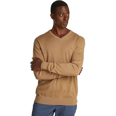 MW0MW14745 Tommy Hilfiger Sweter pullover Mężczyźni Essential Cotton V Neck MW0MW14745 Tommy Hilfiger Sweter pullover Mężczyźni Essential Cotton V Neck