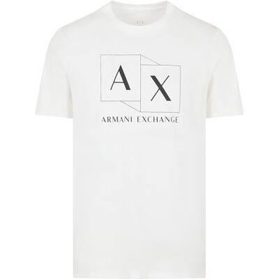 3DZTADZJ9AZ1116 Armani Exchange Men's Slim Fit Mercerized Cotton Jersey AX Box Logo Tee, Off White, M, Off White, M 3DZTADZJ9AZ1116 Armani Exchange Men's Slim Fit Mercerized Cotton Jersey AX Box Logo Tee, Off White, M, Off White, M