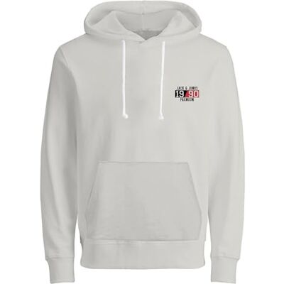 12264423 JACK & JONES Męska bluza z kapturem, Cloud Dancer, S 12264423 JACK & JONES Męska bluza z kapturem, Cloud Dancer, S