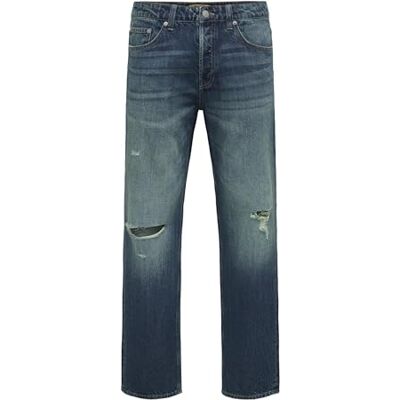 22035751-4855372 ONLY & SONS Onsedge Straight 5751 Box PIM Jeans Mu, Light Medium Blue Denim, 30W / 32L 22035751-4855372 ONLY & SONS Onsedge Straight 5751 Box PIM Jeans Mu, Light Medium Blue Denim, 30W / 32L