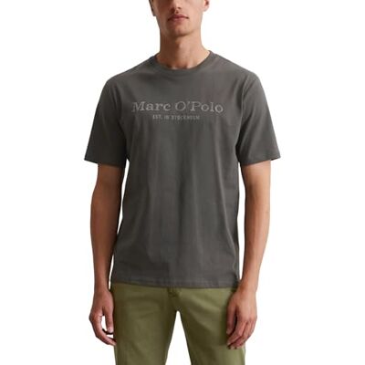 B21201251052 Marc O'Polo Męski 51230 T-shirt męski z nadrukiem wewnętrznym, wygodna górna część z bawełny organicznej, luźna koszulka z krótkim rękawem dla mężczyzn, Szary nowy, S B21201251052 Marc O'Polo Męski 51230 T-shirt męski z nadrukiem wewnętrznym, wygodna górna część z bawełny organicznej, luźna koszulka z krótkim rękawem dla mężczyzn, Szary nowy, S