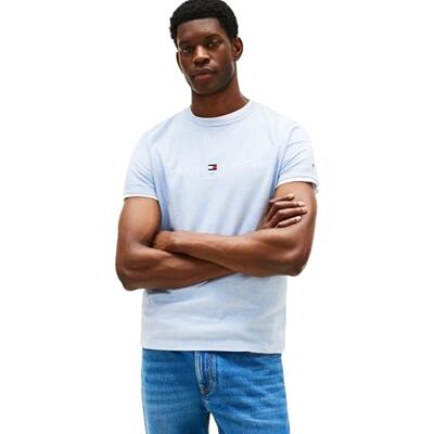 MW0MW11797 Tommy Hilfiger Koszulka męska S/S, Niebieski (Heathered Blue), XL MW0MW11797 Tommy Hilfiger Koszulka męska S/S, Niebieski (Heathered Blue), XL