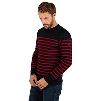 76828 Armor Lux Męski sweter Pull Marin Paimpol Homme, wielokolorowy (Navire/Piment I78), XXL 76828 Armor Lux Męski sweter Pull Marin Paimpol Homme, wielokolorowy (Navire/Piment I78), XXL