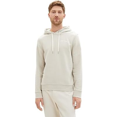 1037751 Męska bluza z kapturem i nadrukiem z logo TOM TAILOR, 26199-lucerna beżowa, XL 1037751 Męska bluza z kapturem i nadrukiem z logo TOM TAILOR, 26199-lucerna beżowa, XL