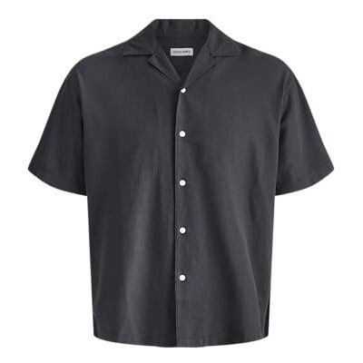 12288594-4899042 JACK & JONES Jjebreeze Linen Blend Resort T-Shirt SS SN, czarny, XL męski, czarne, XL 12288594-4899042 JACK & JONES Jjebreeze Linen Blend Resort T-Shirt SS SN, czarny, XL męski, czarne, XL