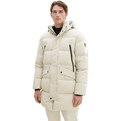 1037357 TOM TAILOR Męska parka z recyklingu, z odpinanym kapturem, 26199 Beige Alfalfa, M 1037357 TOM TAILOR Męska parka z recyklingu, z odpinanym kapturem, 26199 Beige Alfalfa, M