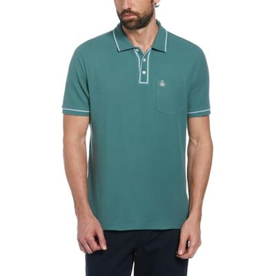 OPKS0680-317 Original Penguin Męska koszulka polo, bawełna organiczna, Earl Polo Top z krótkim rękawem, kontrastowe wykończenie, sosna morska, XXL, Sosna morska, XL OPKS0680-317 Original Penguin Męska koszulka polo, bawełna organiczna, Earl Polo Top z krótkim rękawem, kontrastowe wykończenie, sosna morska, XXL, Sosna morska, XL