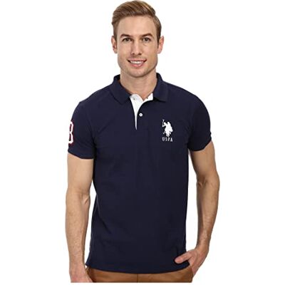 11-6543-88-CNWH U.S. Polo Assn. Męska koszulka polo z krótkim rękawem i aplikacją, Klasyczny granatowy/biały, XL 11-6543-88-CNWH U.S. Polo Assn. Męska koszulka polo z krótkim rękawem i aplikacją, Klasyczny granatowy/biały, XL