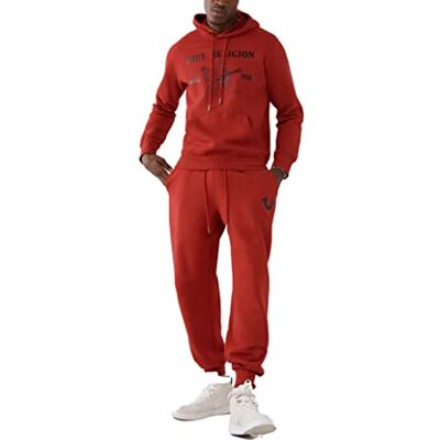 105486 True Religion Męskie spodnie dresowe do joggingu metaliczne podkowa, prawdziwa czerwona, XXL 105486 True Religion Męskie spodnie dresowe do joggingu metaliczne podkowa, prawdziwa czerwona, XXL