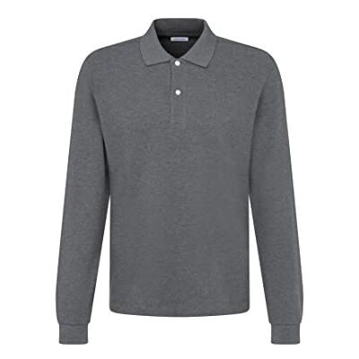 654230 Seidensticker Męska koszulka polo slim fit z długim rękawem, szara, S, szary, S 654230 Seidensticker Męska koszulka polo slim fit z długim rękawem, szara, S, szary, S