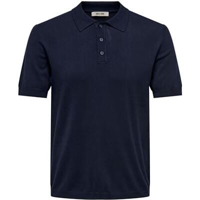 22022219 ONLY & SONS Męska koszulka polo z dzianiny, granatowy, XXL 22022219 ONLY & SONS Męska koszulka polo z dzianiny, granatowy, XXL