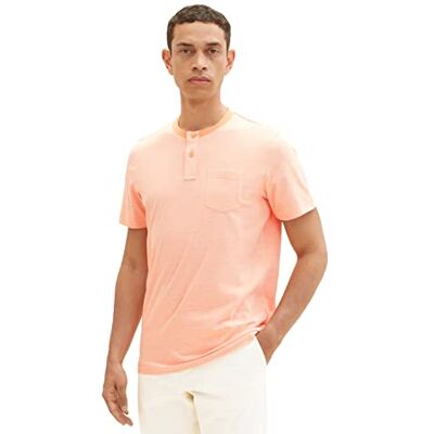 1036438 TOM TAILOR Męski T-shirt Serafino, 31994 Melon Orange White Stripe, XL 1036438 TOM TAILOR Męski T-shirt Serafino, 31994 Melon Orange White Stripe, XL