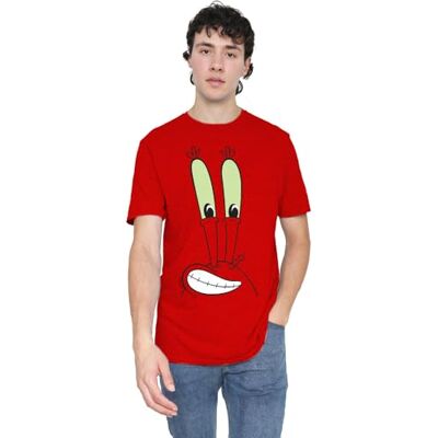 NICK572-UKHA-20 Spongebob Mr. Krabs Smallile Face koszulka unisex, czerwona, S, Czerwony, S NICK572-UKHA-20 Spongebob Mr. Krabs Smallile Face koszulka unisex, czerwona, S, Czerwony, S