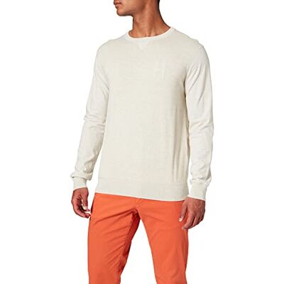 HM702262-814 Hackett London Jersey Knit Crew, Sweter Męski, Kość słoniowa (Ecru 814), M HM702262-814 Hackett London Jersey Knit Crew, Sweter Męski, Kość słoniowa (Ecru 814), M