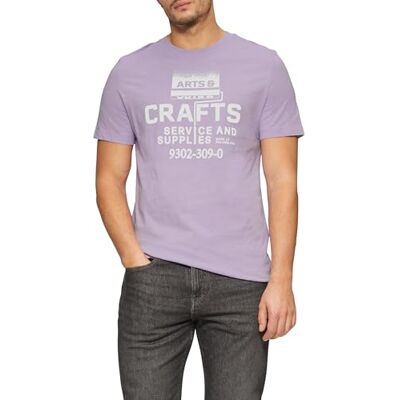 2156928.47D1.3XL T-shirt bawełniany z nadrukiem z przodu i strukturą przędzy płomieniowej, lawendowy, 3XL 2156928.47D1.3XL T-shirt bawełniany z nadrukiem z przodu i strukturą przędzy płomieniowej, lawendowy, 3XL