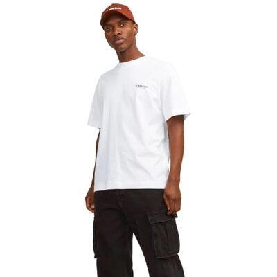 12256254 JORMYKONOS GEO Tee SS Crew Neck LN, Bright White, XL 12256254 JORMYKONOS GEO Tee SS Crew Neck LN, Bright White, XL