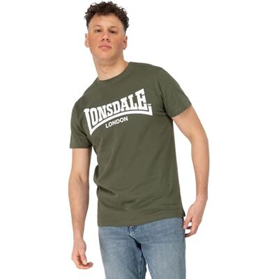 117821 Lonsdale Męski T-shirt normalny krój, kolor oliwkowy/biały, 3XL, oliwkowy/biały., 3xl 117821 Lonsdale Męski T-shirt normalny krój, kolor oliwkowy/biały, 3XL, oliwkowy/biały., 3xl