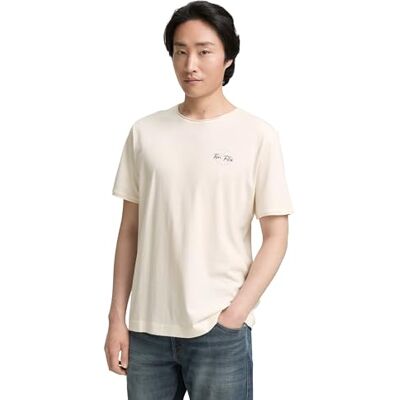 1047774 TOM TAILOR T-shirt męski, 10348 Gardenia White, XS 1047774 TOM TAILOR T-shirt męski, 10348 Gardenia White, XS