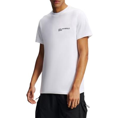 A1M17003 Karl Lagerfeld Jeans, Męskie, Slim Short Sleeve Essential Logo Tee, Slim Fit, Biały, XS A1M17003 Karl Lagerfeld Jeans, Męskie, Slim Short Sleeve Essential Logo Tee, Slim Fit, Biały, XS