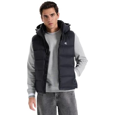 LV04RD531GUB1XXL Calvin Klein Jeans Męska kamizelka LS NYLON ZIP OFF HOOD PUFFE LV04RD531G, czarna, XXL, czarny (czarny), XXL LV04RD531GUB1XXL Calvin Klein Jeans Męska kamizelka LS NYLON ZIP OFF HOOD PUFFE LV04RD531G, czarna, XXL, czarny (czarny), XXL