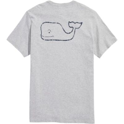 1V014050-039 vineyard vines Męski t-shirt z krótkim rękawem w stylu vintage, szary melanż, S 1V014050-039 vineyard vines Męski t-shirt z krótkim rękawem w stylu vintage, szary melanż, S
