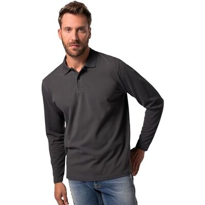 799230 JP 1880, Męskie, duże rozmiary, koszulka polo, podstawowa, długi rękaw, piqué, do 8 XL, łupek, 3XL 799230 JP 1880, Męskie, duże rozmiary, koszulka polo, podstawowa, długi rękaw, piqué, do 8 XL, łupek, 3XL