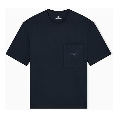 XM001072AF16283UB101 Armani Exchange Koszulka męska Pocket Text Logo Tee T-Shirt, granatowy (Deep Navy), XS XM001072AF16283UB101 Armani Exchange Koszulka męska Pocket Text Logo Tee T-Shirt, granatowy (Deep Navy), XS