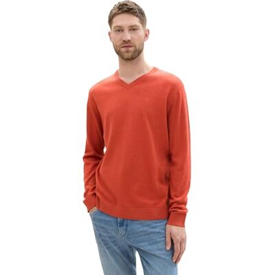 1039811 TOM TAILOR Sweter męski, 36301 Blood Orange Melange, M 1039811 TOM TAILOR Sweter męski, 36301 Blood Orange Melange, M