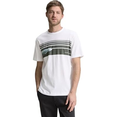 1046791 TOM TAILOR T-shirt męski, 20000 – biały, XS 1046791 TOM TAILOR T-shirt męski, 20000 – biały, XS