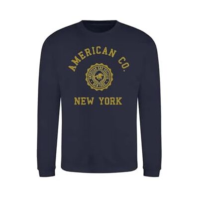 ACSCRW4 NAVY XL AMERICAN COLLEGE USA Bluza sweter z nadrukiem ciepłe ubrania mieszane mężczyźni i kobiety na co dzień model , Niebieski, XL ACSCRW4 NAVY XL AMERICAN COLLEGE USA Bluza sweter z nadrukiem ciepłe ubrania mieszane mężczyźni i kobiety na co dzień model , Niebieski, XL